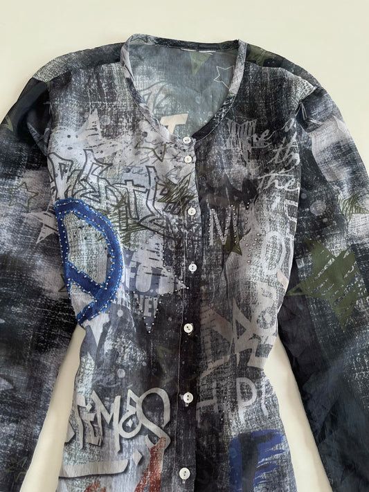 Vintage Sheer Shirt -Bust 44