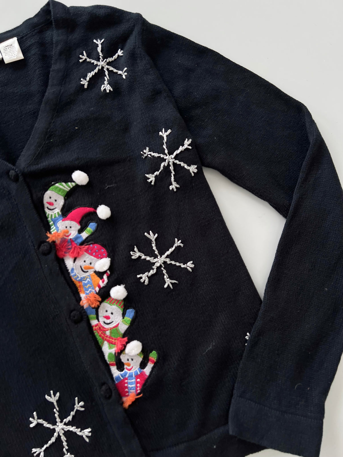Main Street Embroidered Christmas Cardigan Sweater-Bust 48