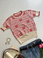 Load image into Gallery viewer, Heart Printed Sweater Vest - Bust 30 to 32