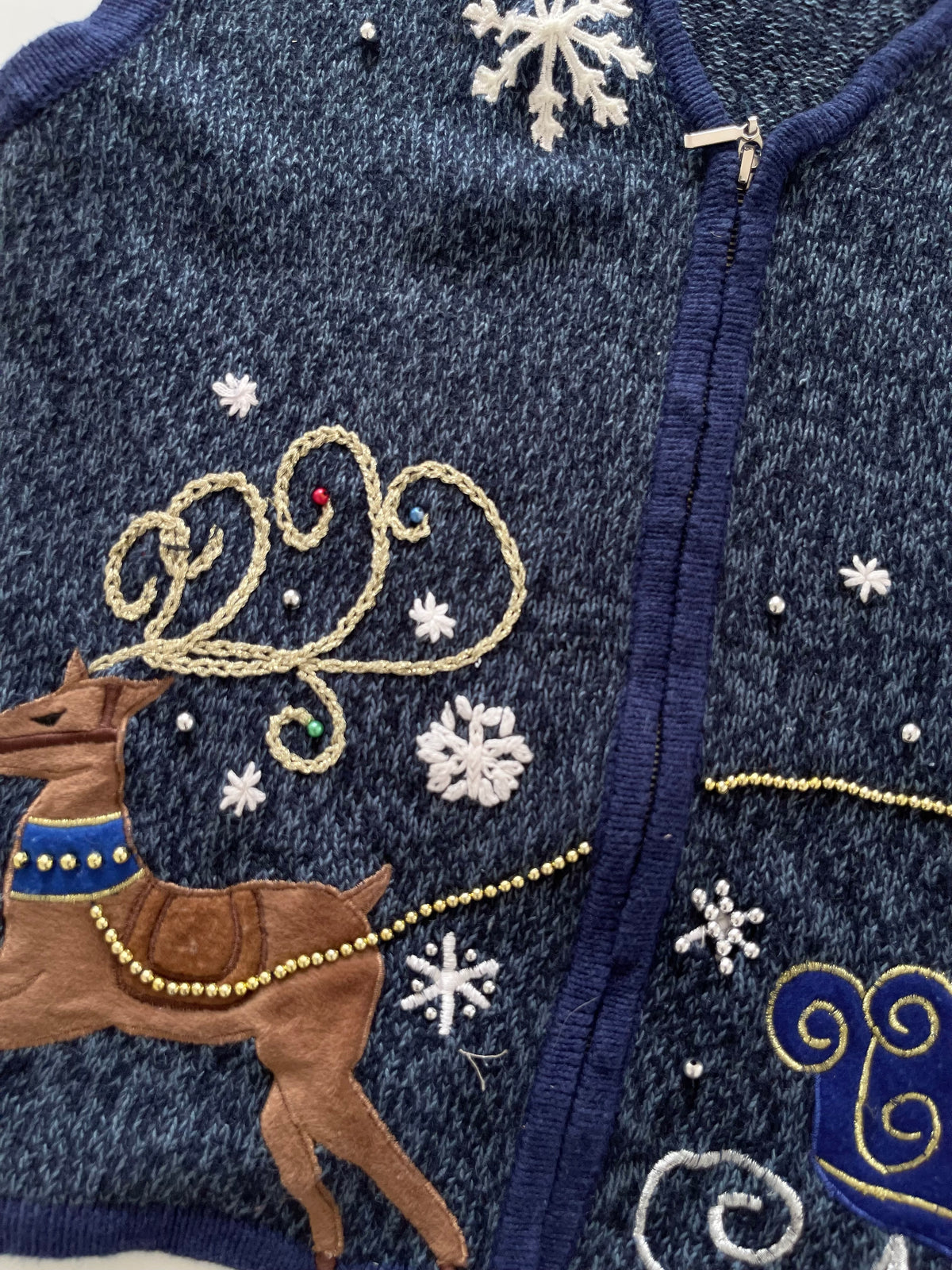 Ambar Embroidered Christmas Vest Sweater-Bust 44