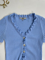 Load image into Gallery viewer, Papaya Pastel Ruffle Ribbed Top - Bust 30 to 34