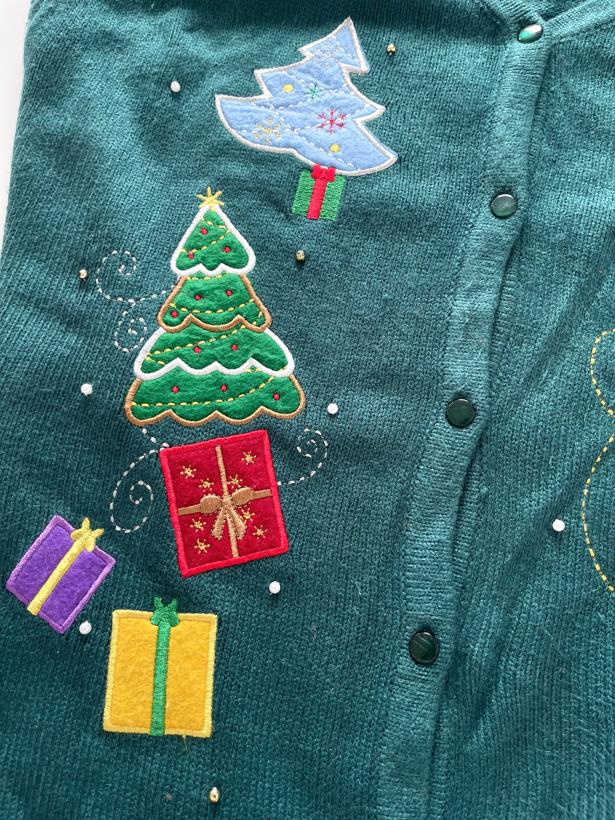 Embroidered Christmas Vest Sweater-Bust 48