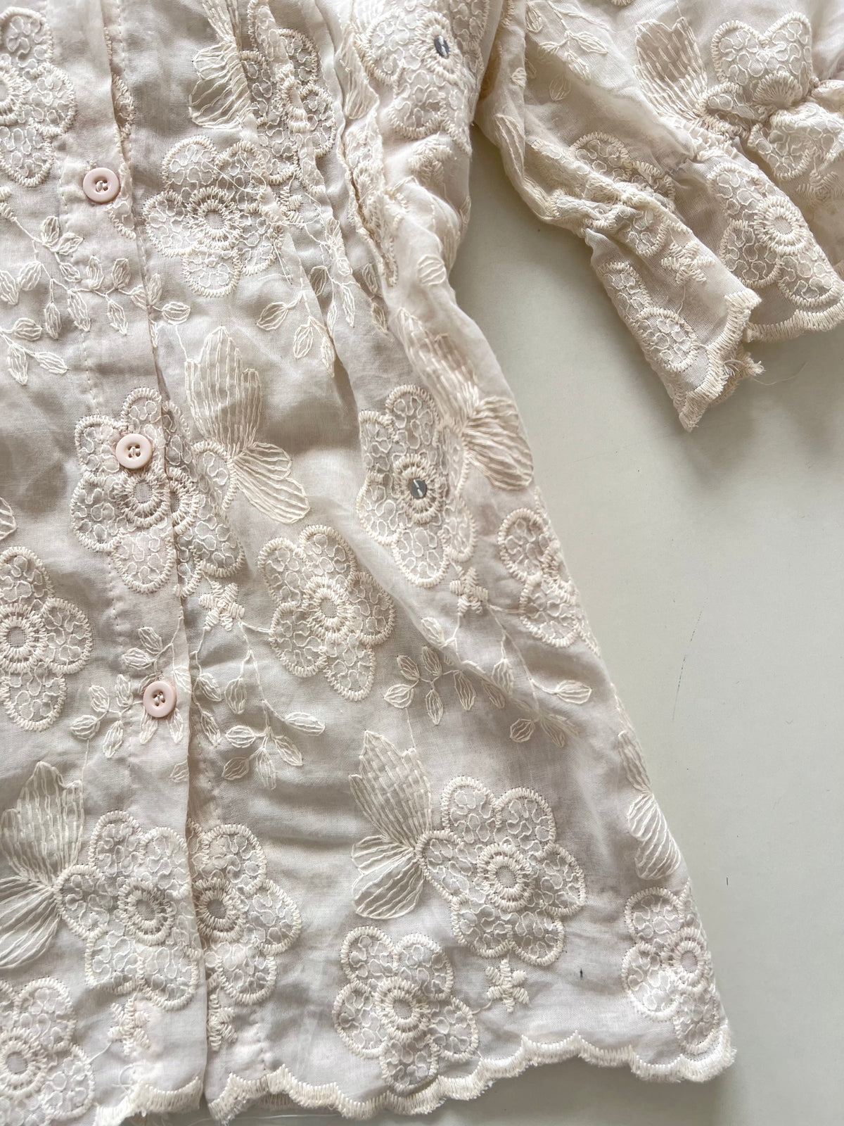 Embroidered Sheer Top-Bust 40
