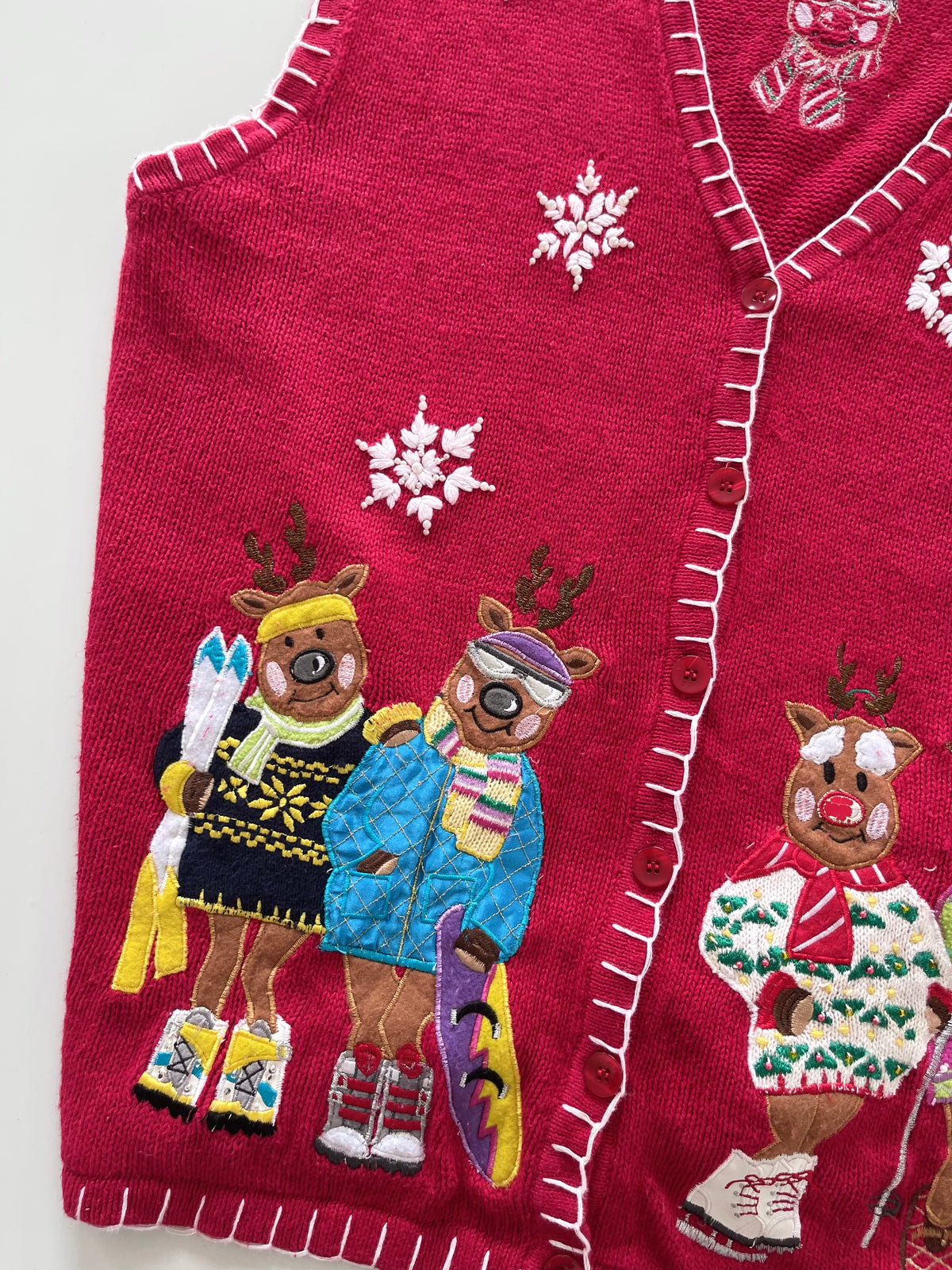 Christmas Embroidered Vest Sweater-Bust 58