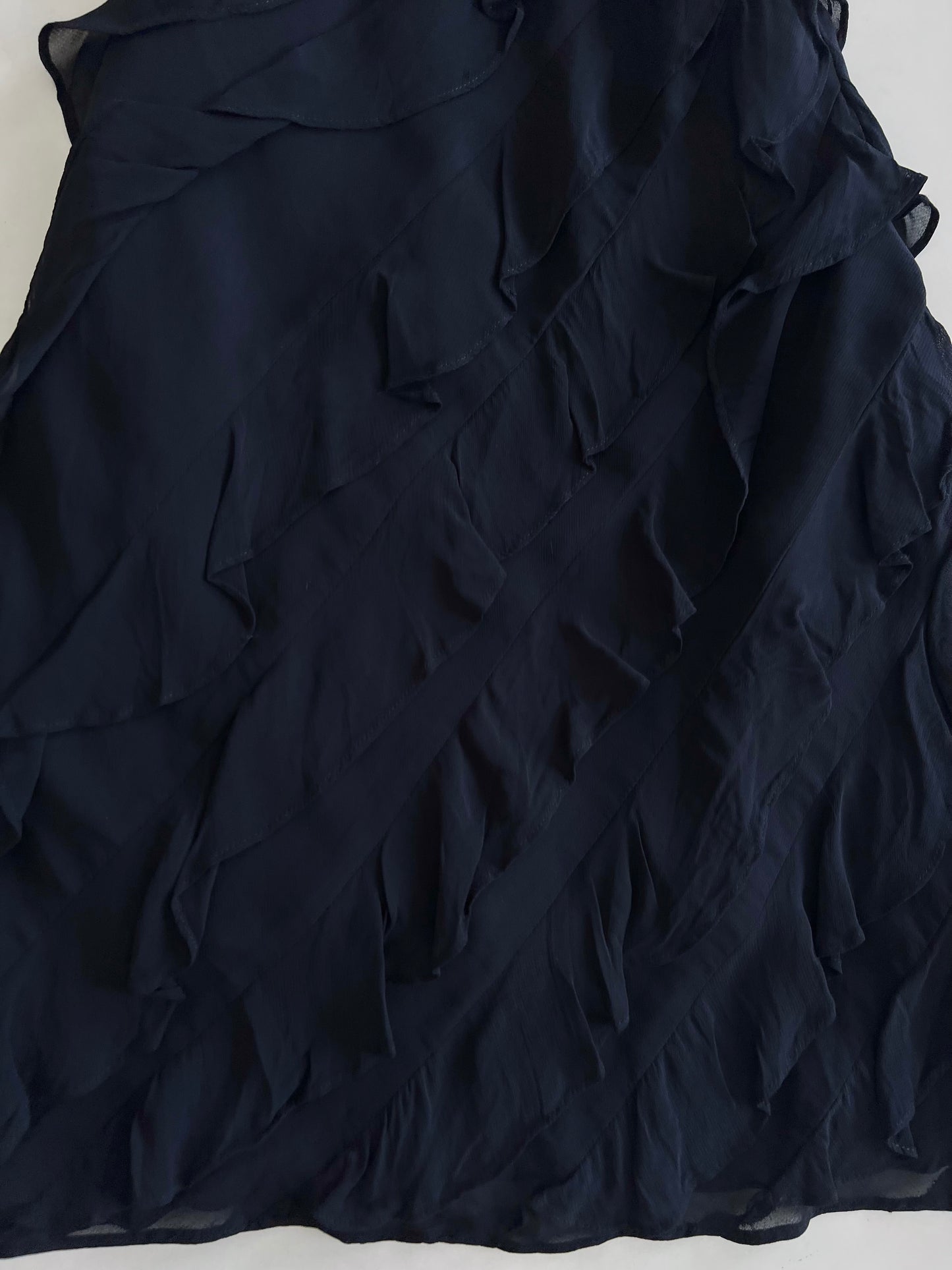 Vintage Ruffle Halter Black Dress-Bust 36 to 38