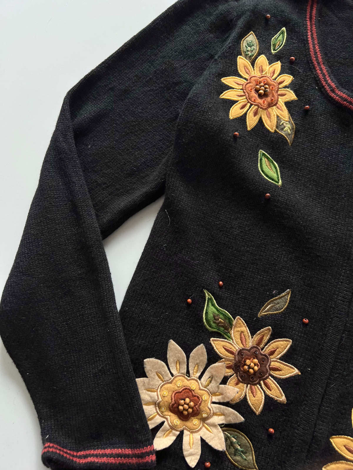 Heirloom collectibles Embroidered Zipper Sweater-Bust 42