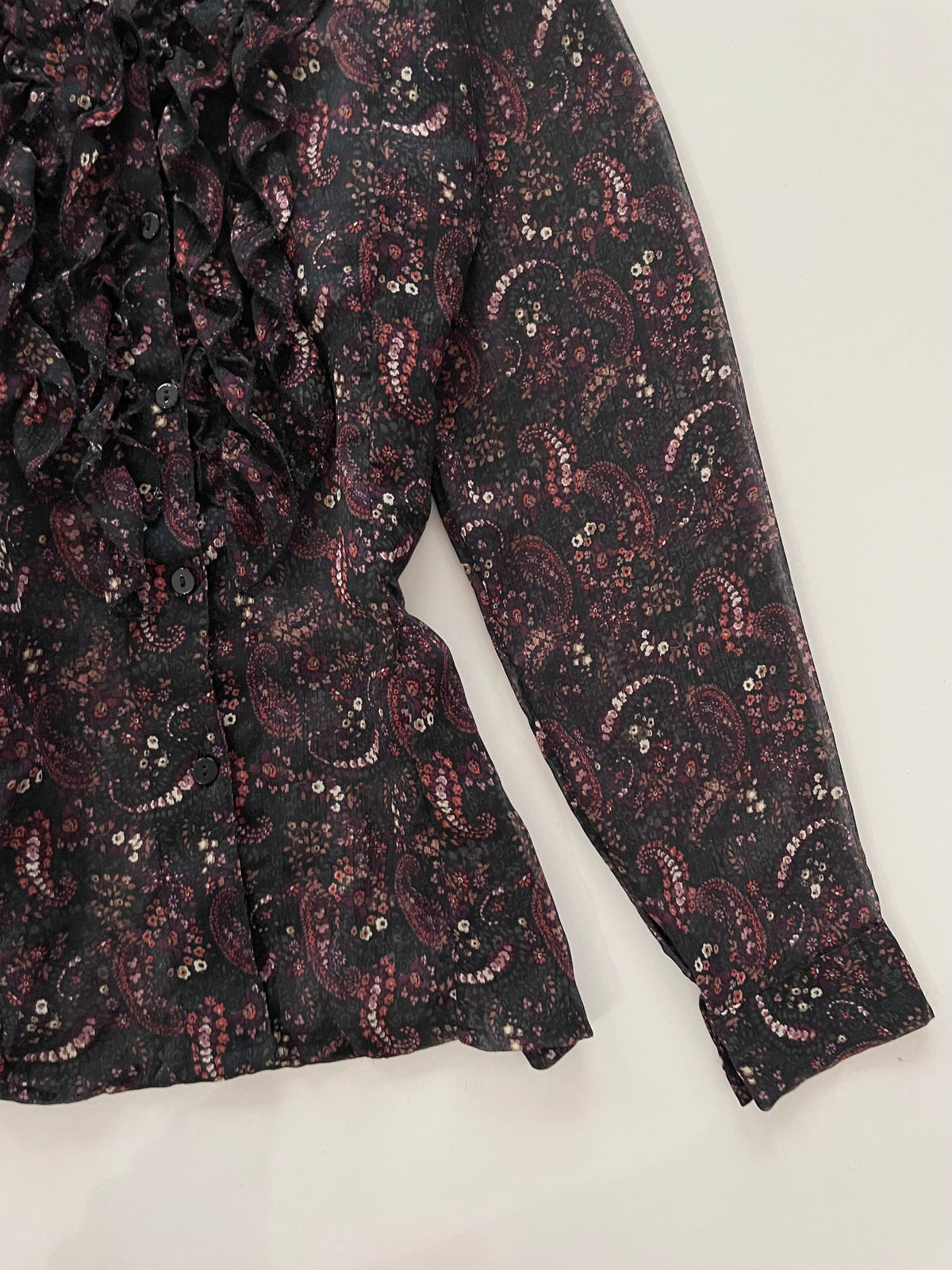 Lina T. Fashion Floral Sheer Vintage Shirt-Bust 44