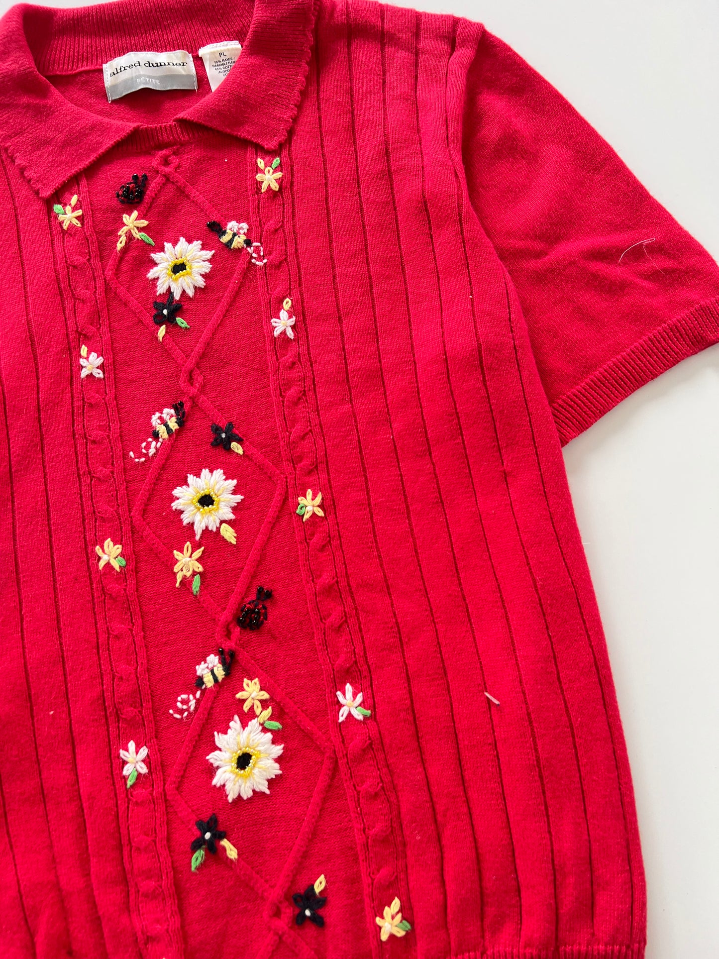 Alfred Dunner Embroidered Sweater-Bust 38