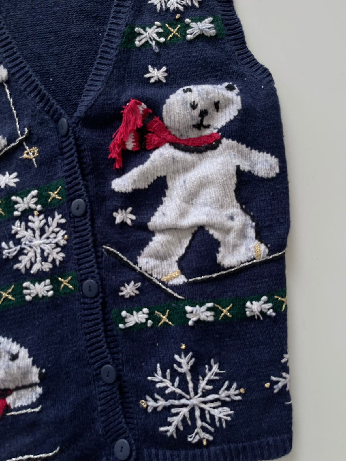 Capacity Embroidered Christmas Vest Sweater-Bust 46