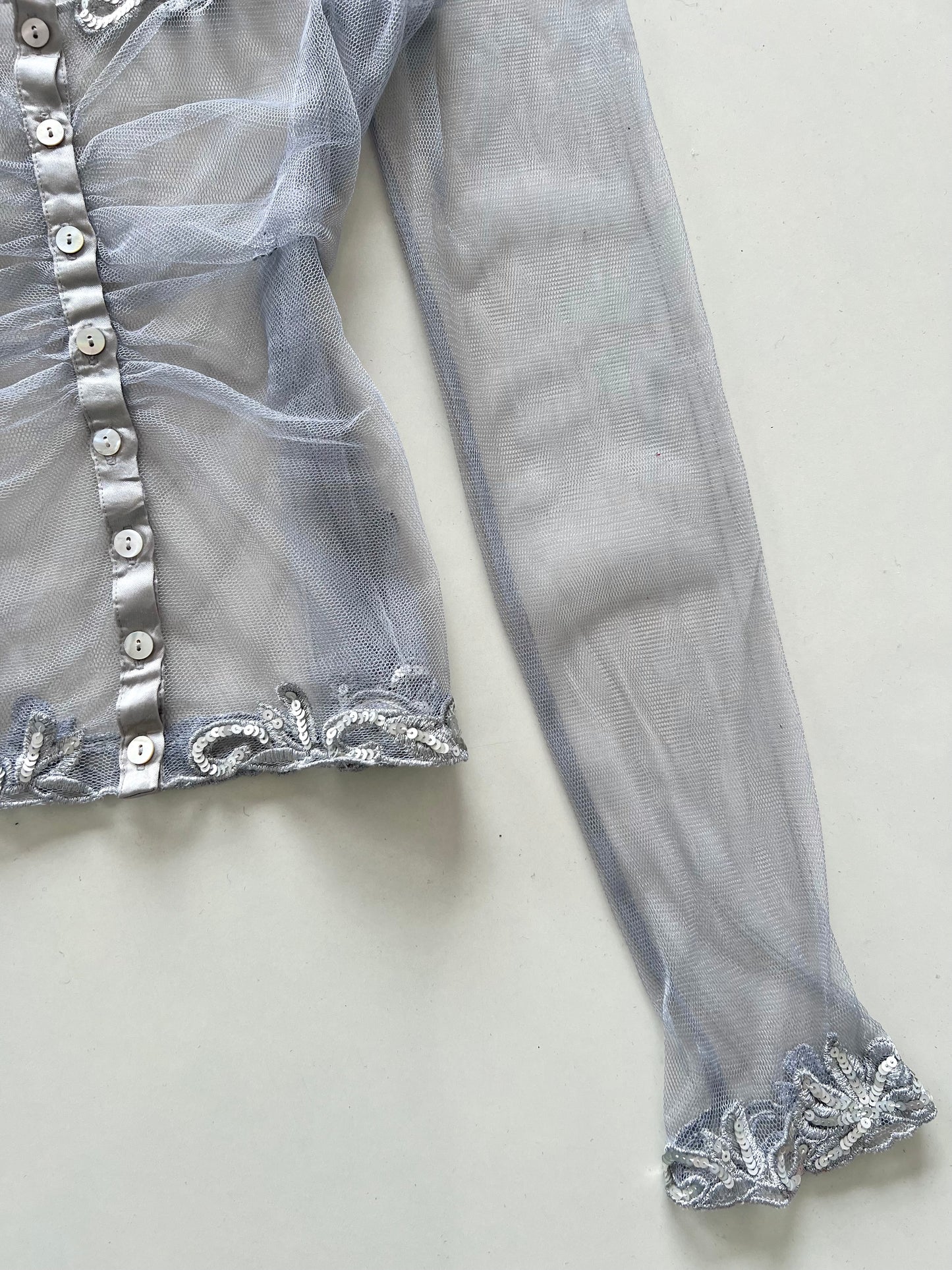 Vintage Embroidered Sheer Top-Bust 36