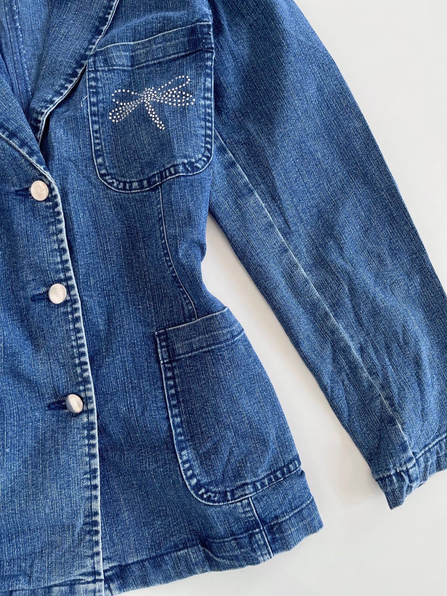 Dragonfly Embroidered Denim Jacket-Bust 38