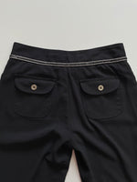 Load image into Gallery viewer, SEQUINS EMBROIDERED SOLID BLACK PANTS - WAIST 28