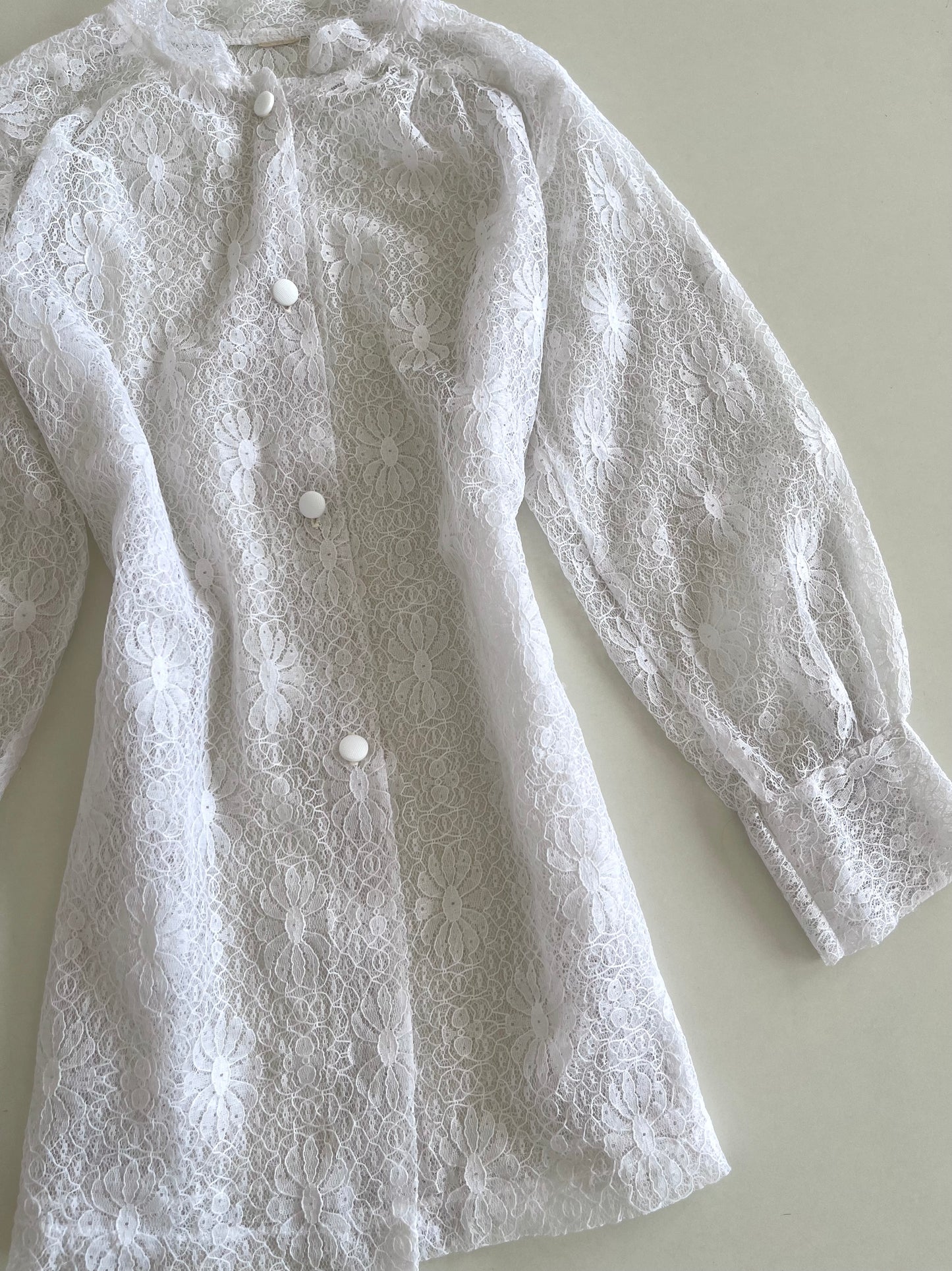 Vintage Lace Sheer Shirt -Bust 42