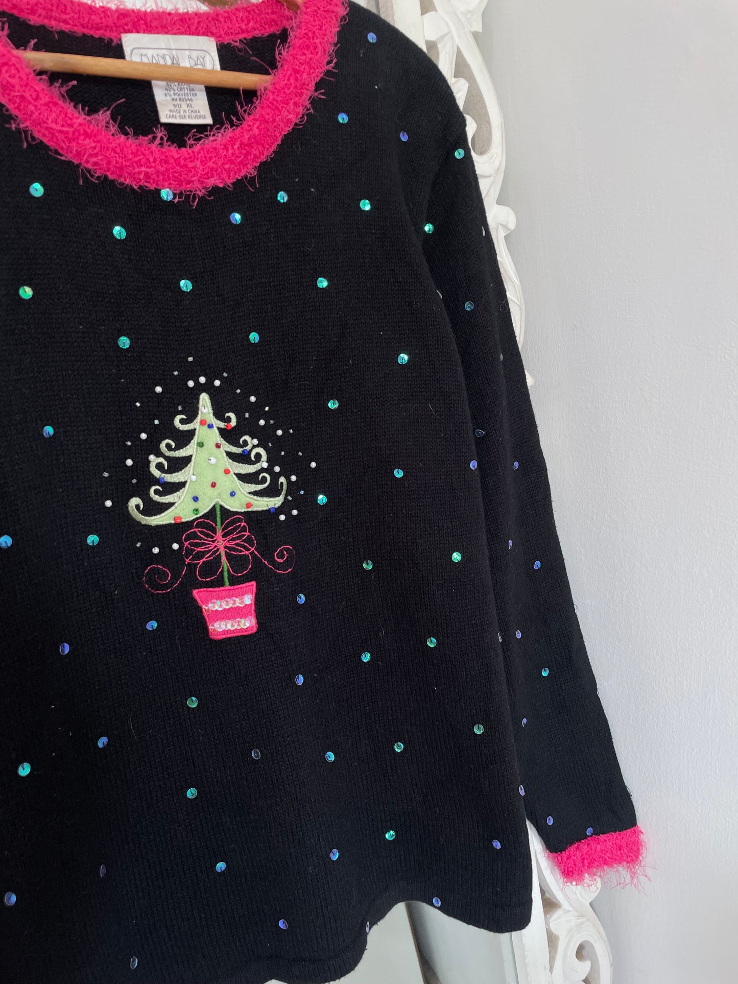 Mandal Bay Embroidered Christmas Sweater-Bust 44