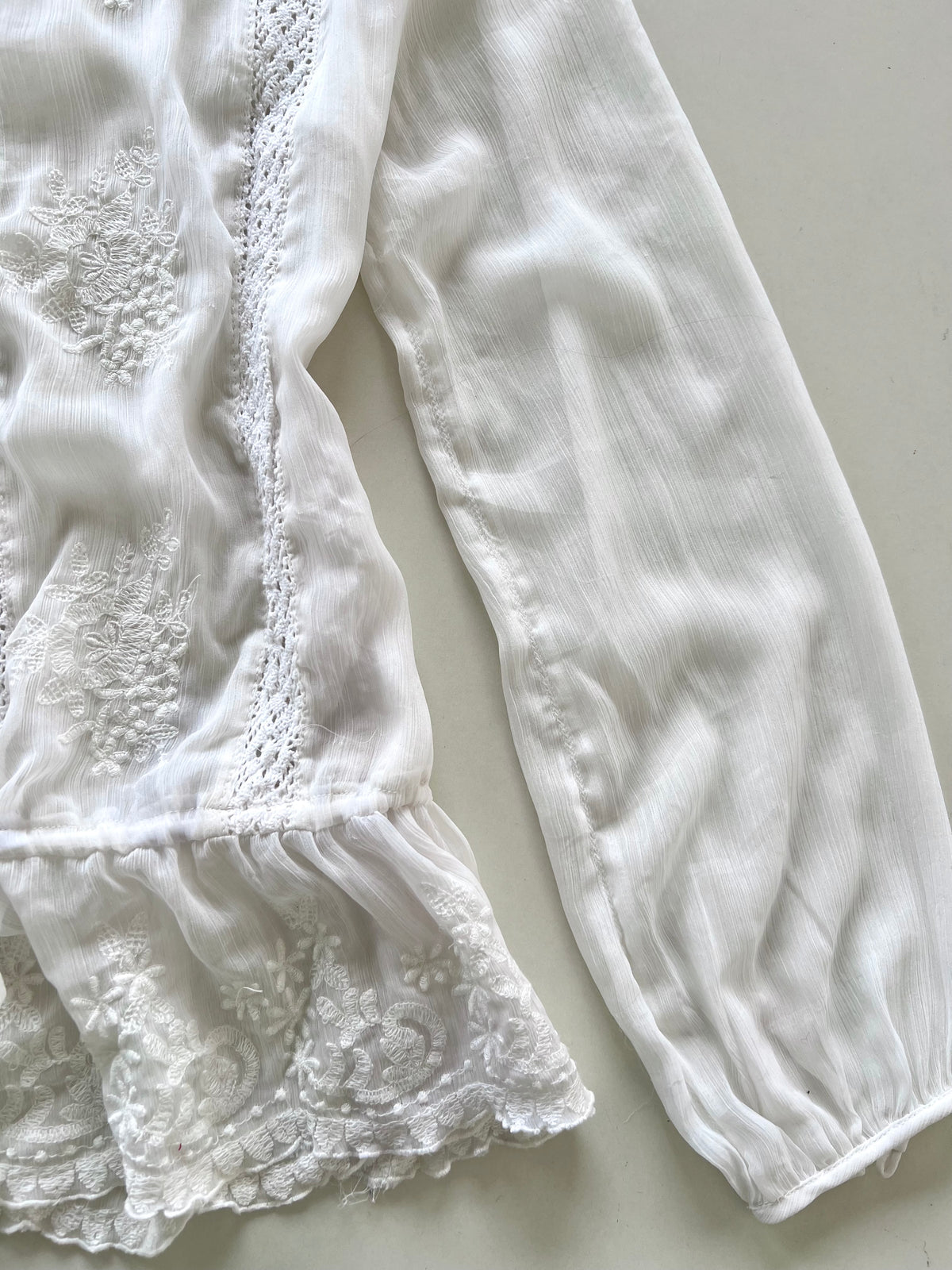 Atmosphere Sheer Embroidered Top-Bust 42