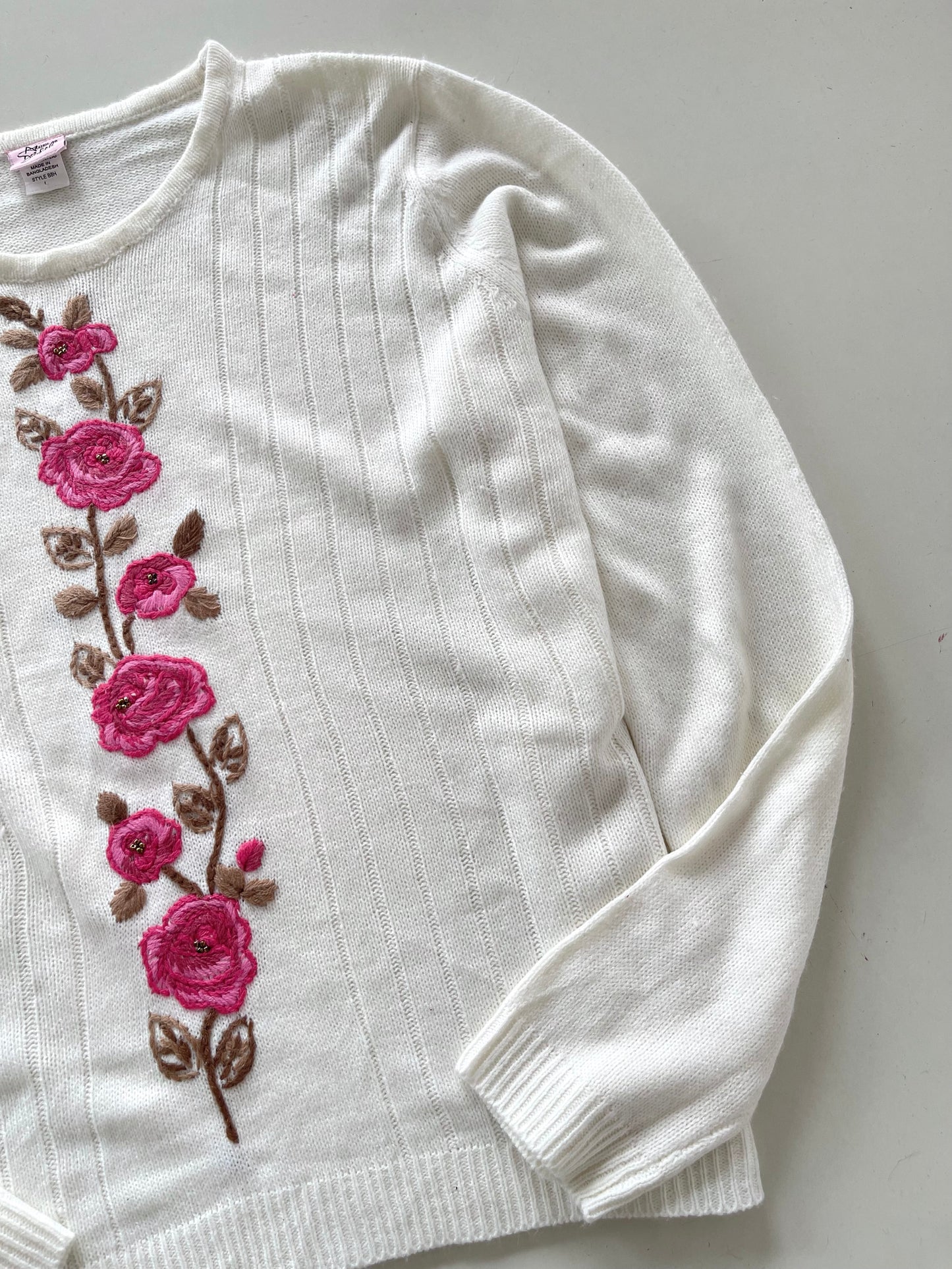 Adrian Delafield Embroidered Vintage Sweater-Bust 46