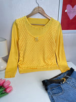Load image into Gallery viewer, Yellow Pearls Soft Sweater - Bust 30 to 32