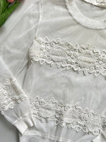Load image into Gallery viewer, WHITE LACE SHEER TOP - BUST 38
