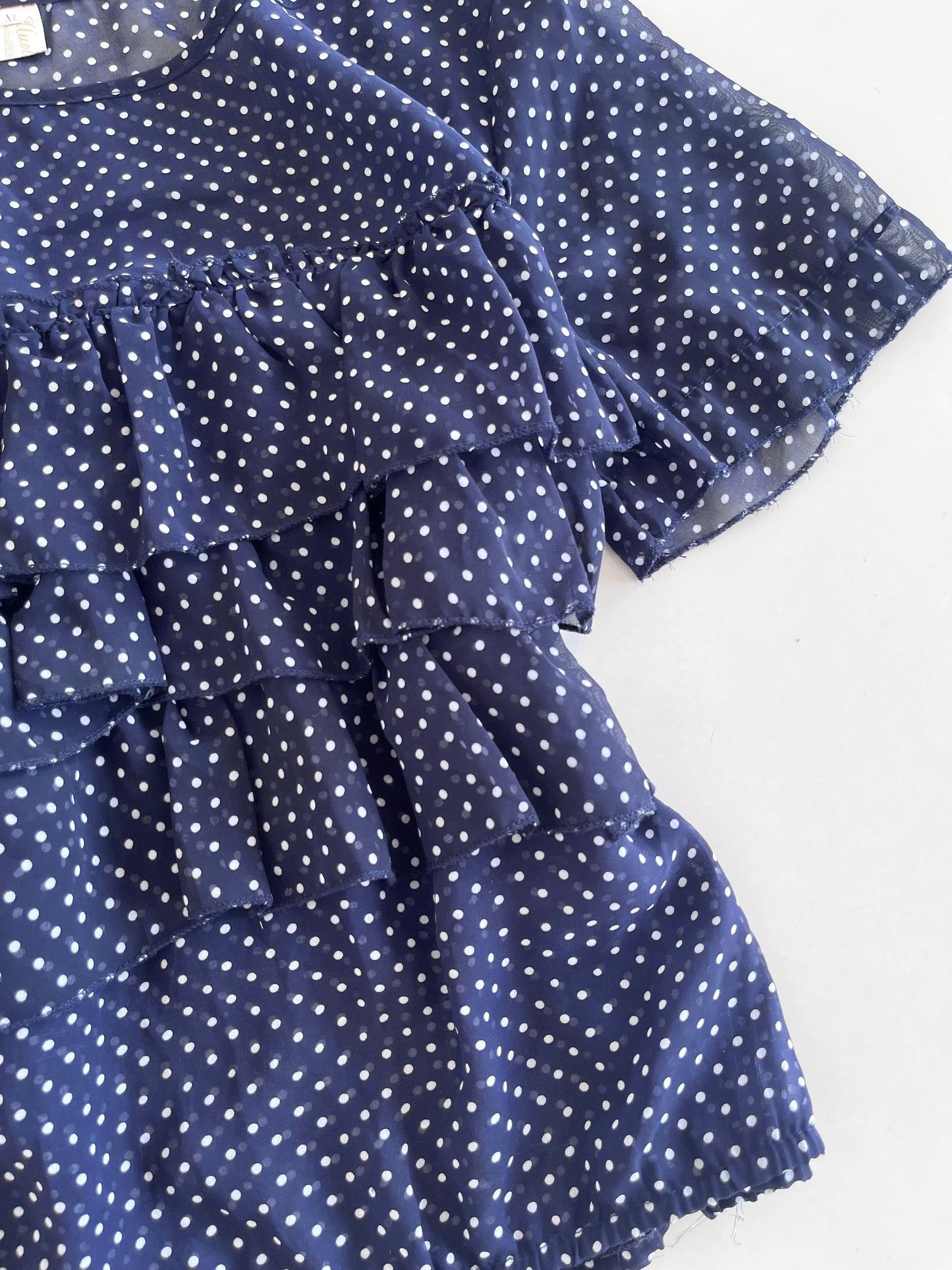 Sheer Polka Dot Top-Bust 36