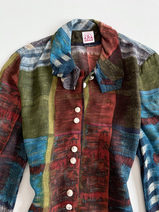Delaura Sheer Vintage Shirt-Bust 44