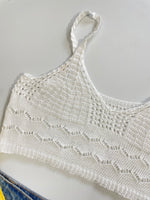 Load image into Gallery viewer, Crochet White Top-Bust 34