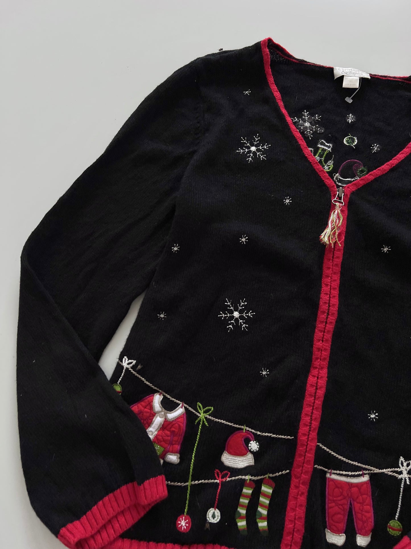 Christopher & Banks Christmas Zipper-Bust 44