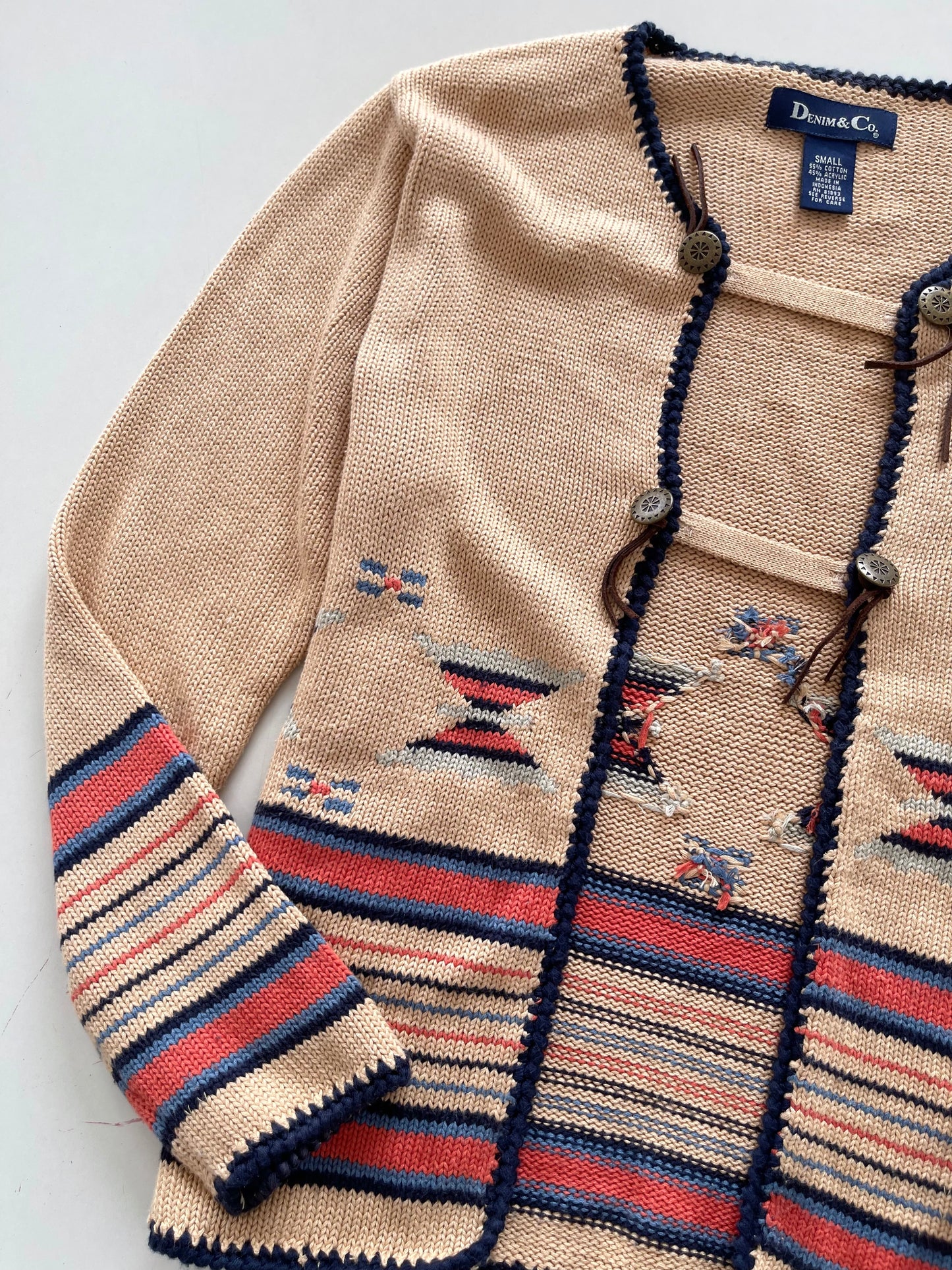 Denim& Co Embroidered Sweater-Bust 42