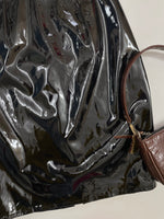 Load image into Gallery viewer, Glossy Black Faux Leather Skirts - Waist 32