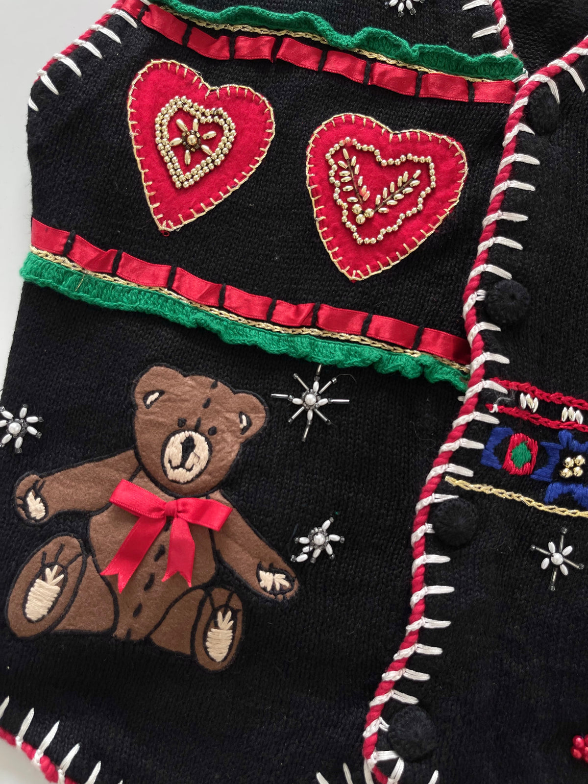 Jacque & Koko Embroidered Christmas Vest Sweater-Bust 52