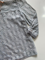 Load image into Gallery viewer, VINTAGE SOFT STONE-BLUE FULLY LINED LACE TOP - BUST 36