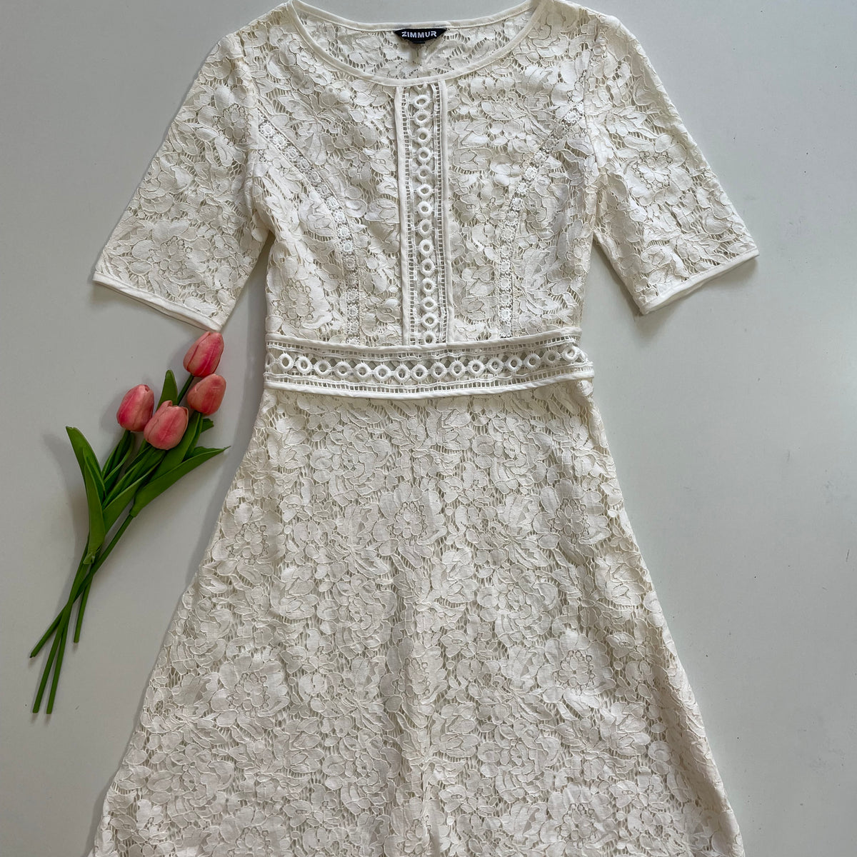 ZIMMUR WHITE LACE DRESS - BUST 32