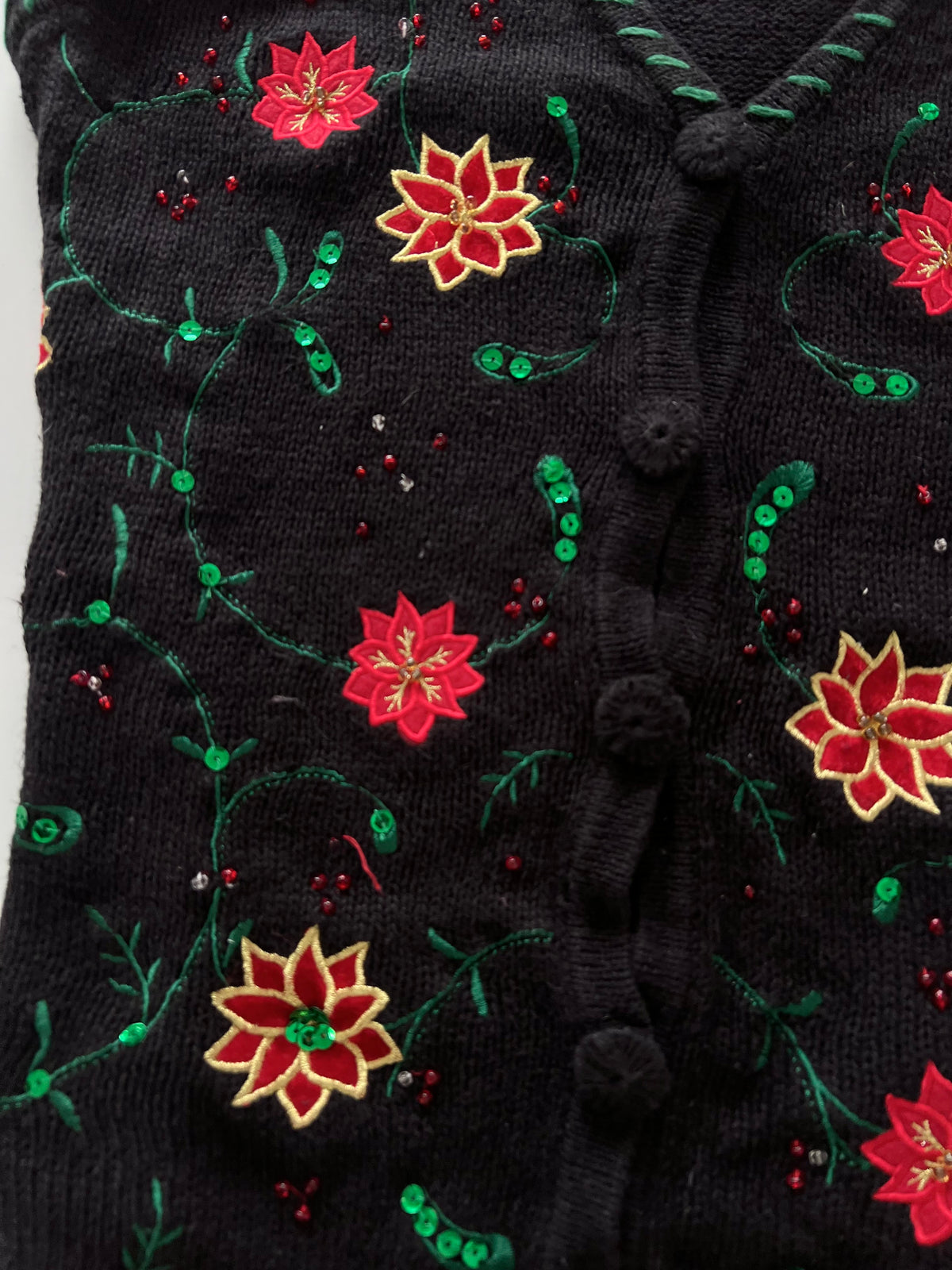 Holiday Editions Embroidered Vest Sweater-Bust 40