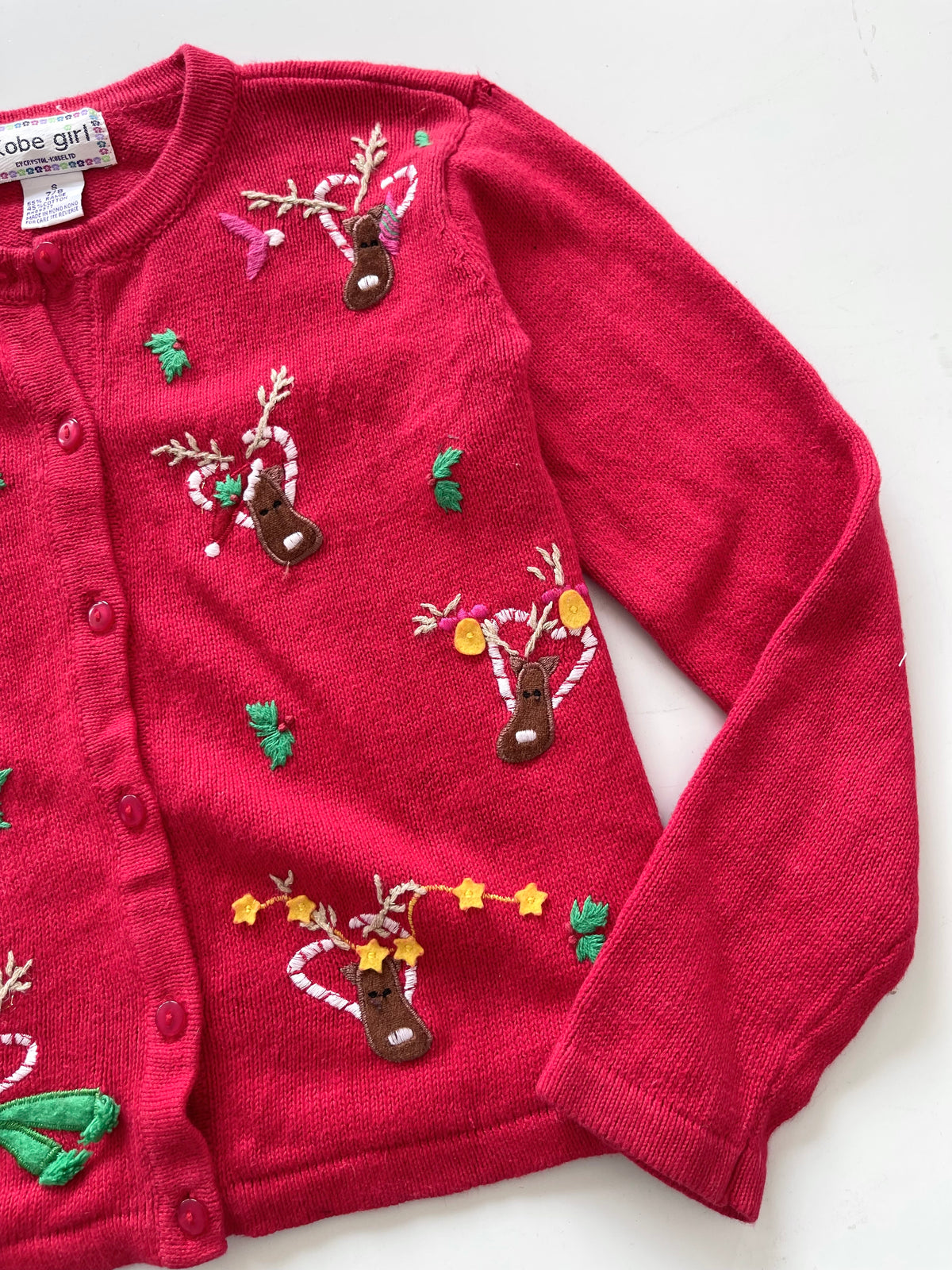 Kobe Girl Christmas Embroidered Sweater-Bust 36
