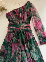 Load image into Gallery viewer, Floral Cutout Tulle Dress-Bust 32