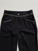 Load image into Gallery viewer, SEQUINS EMBROIDERED SOLID BLACK PANTS - WAIST 28