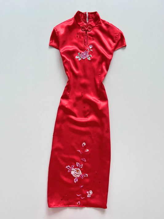 Satin Embroidered Cheongsam-Bust 30