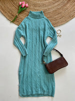 Load image into Gallery viewer, High Neck Cable Knit Warm Winter Dress - Bust 38 to 42
