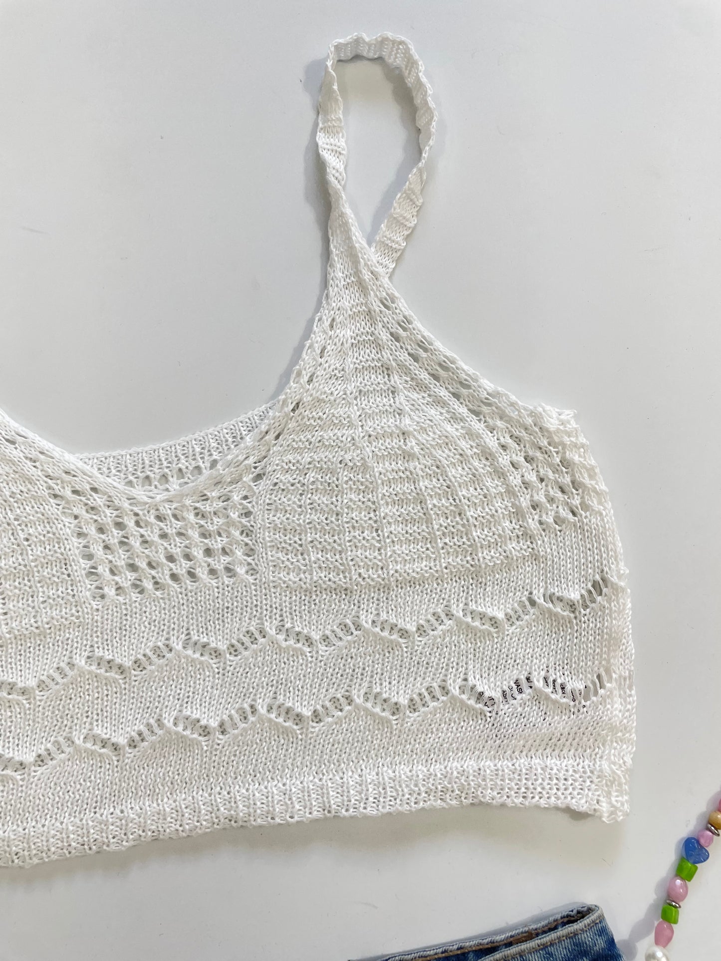 Crochet White Top-Bust 34