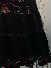 Vintage Embroidered Corduroy Skirt-Waist 30