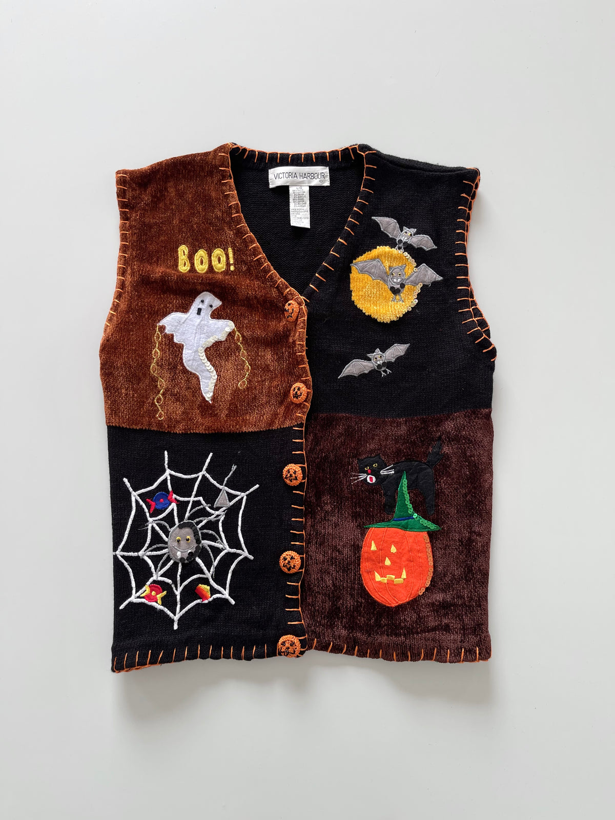 Victoria Harbour Embroidered Christmas Vest Sweater-Bust 44