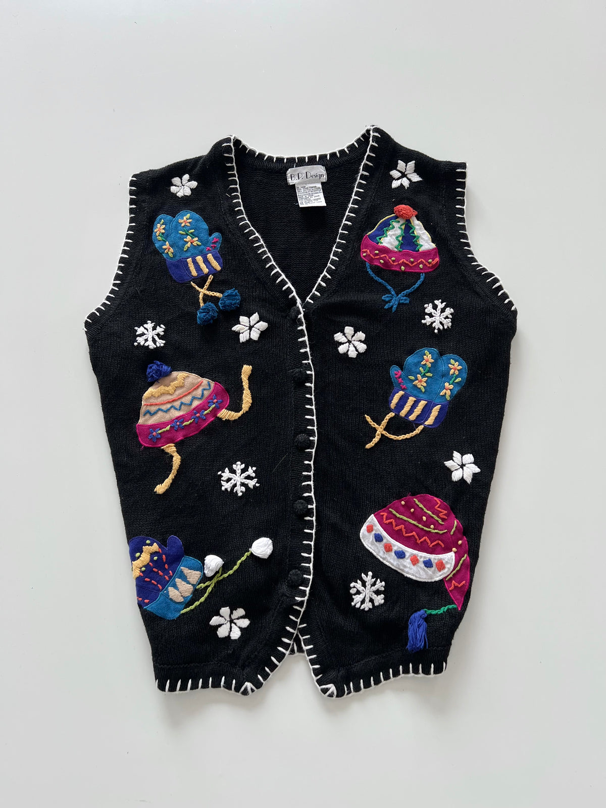 BPDesign Embroidered Christmas Sweater Vest-Bust 50