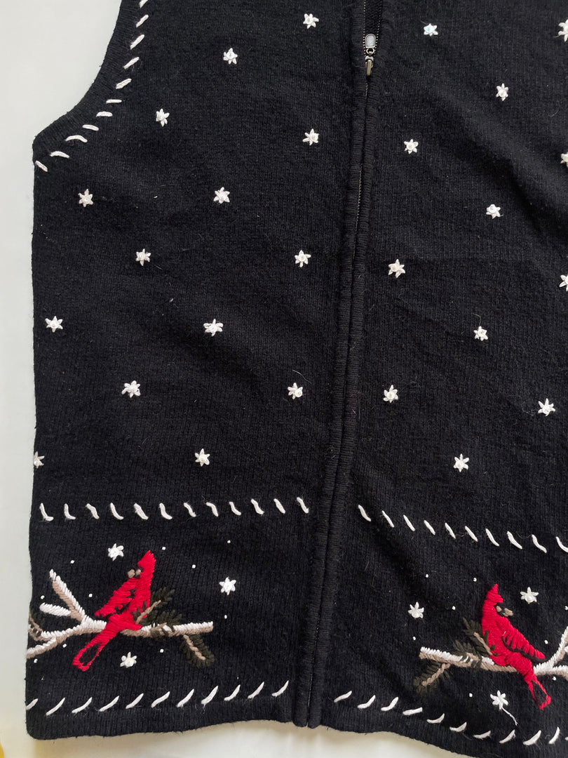 Christopher & Banks Hand Embroidered Sweater Vest-Bust 48