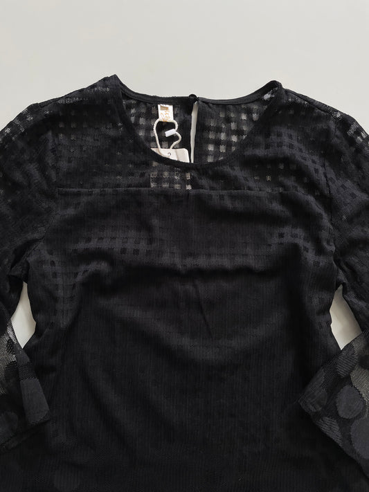 BLACK NET LINED TOP - BUST 36