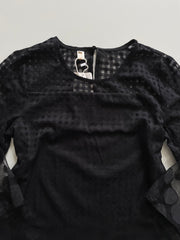 BLACK NET LINED TOP - BUST 36
