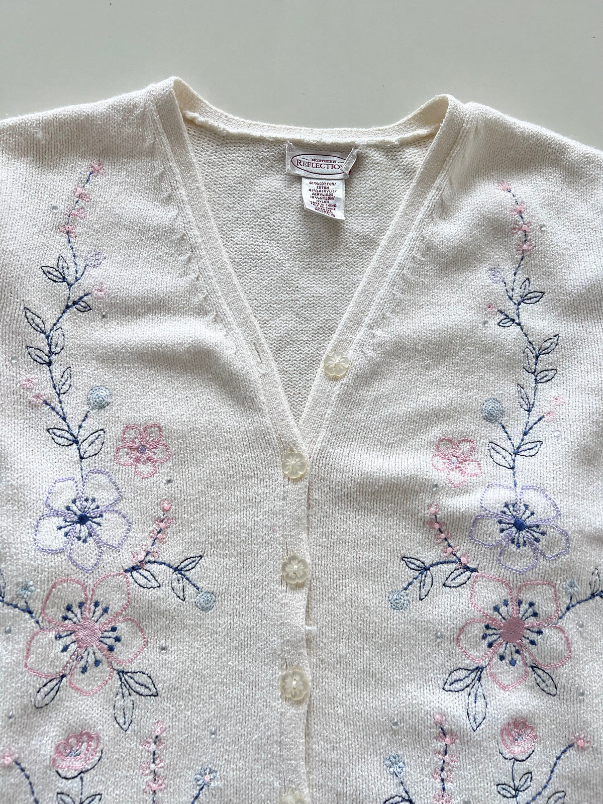 Northern Reflections Hand Embroidered Cardigan Sweater-Bust 48