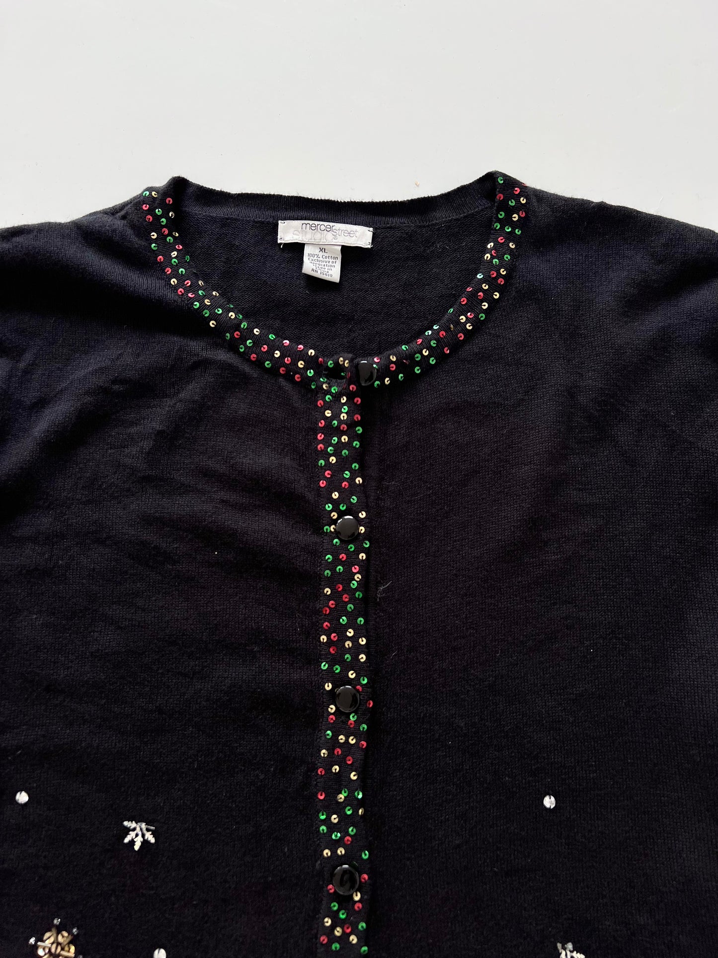 Mercer Studio Hand Embroidered Christmas Sweater-Bust 48