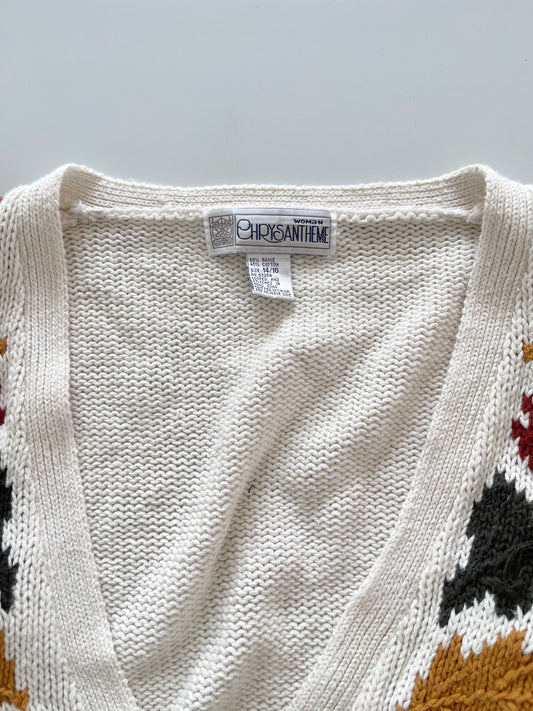 Chrysantheme Embroidered Cardigan Sweater-Bust 52