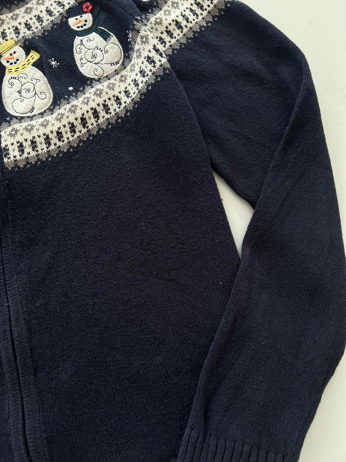Christopher & Banks Embroidered Christmas Zipper Sweater-Bust 36