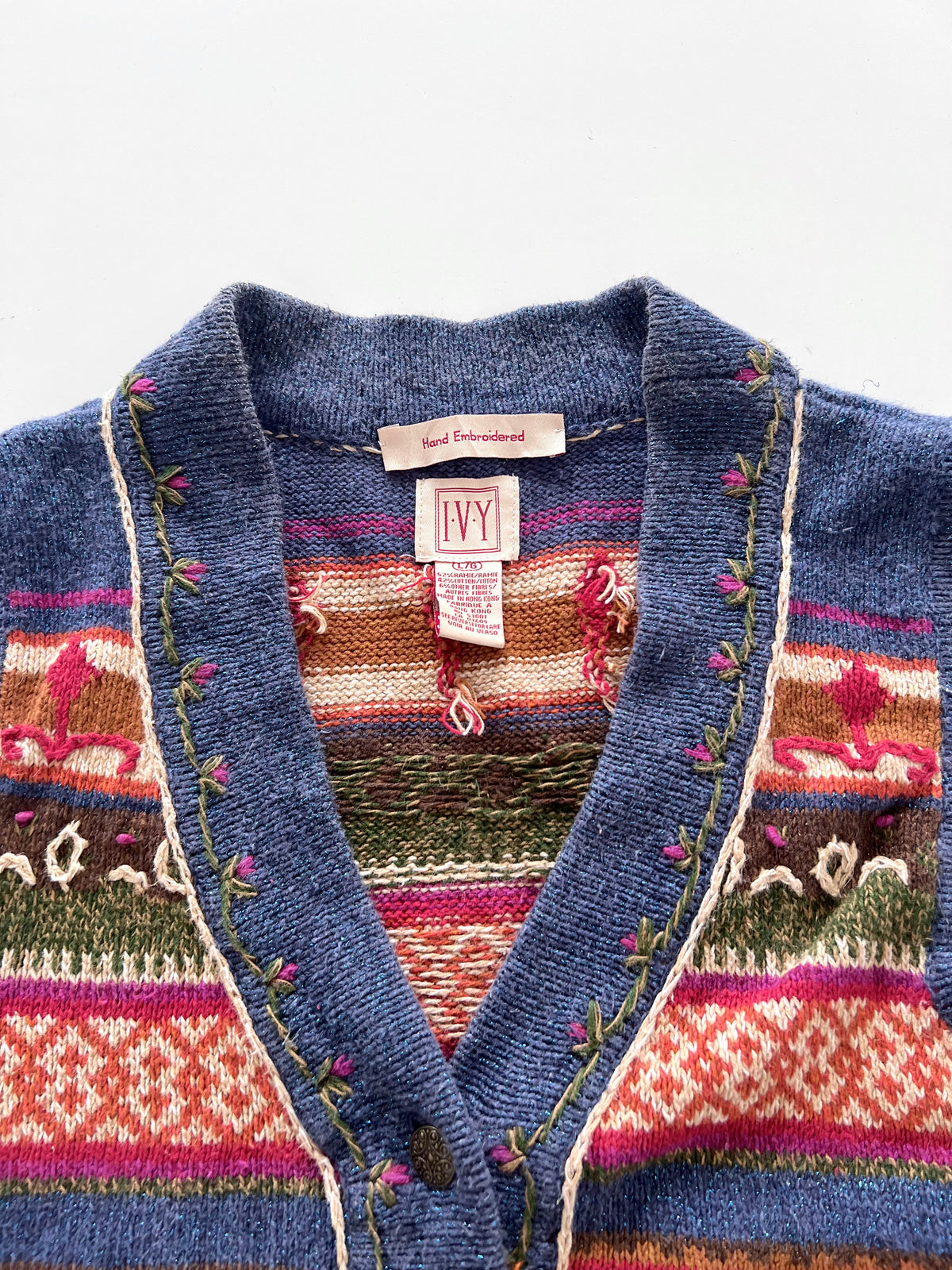 LVY Embroidered Vest Sweater-Bust 42