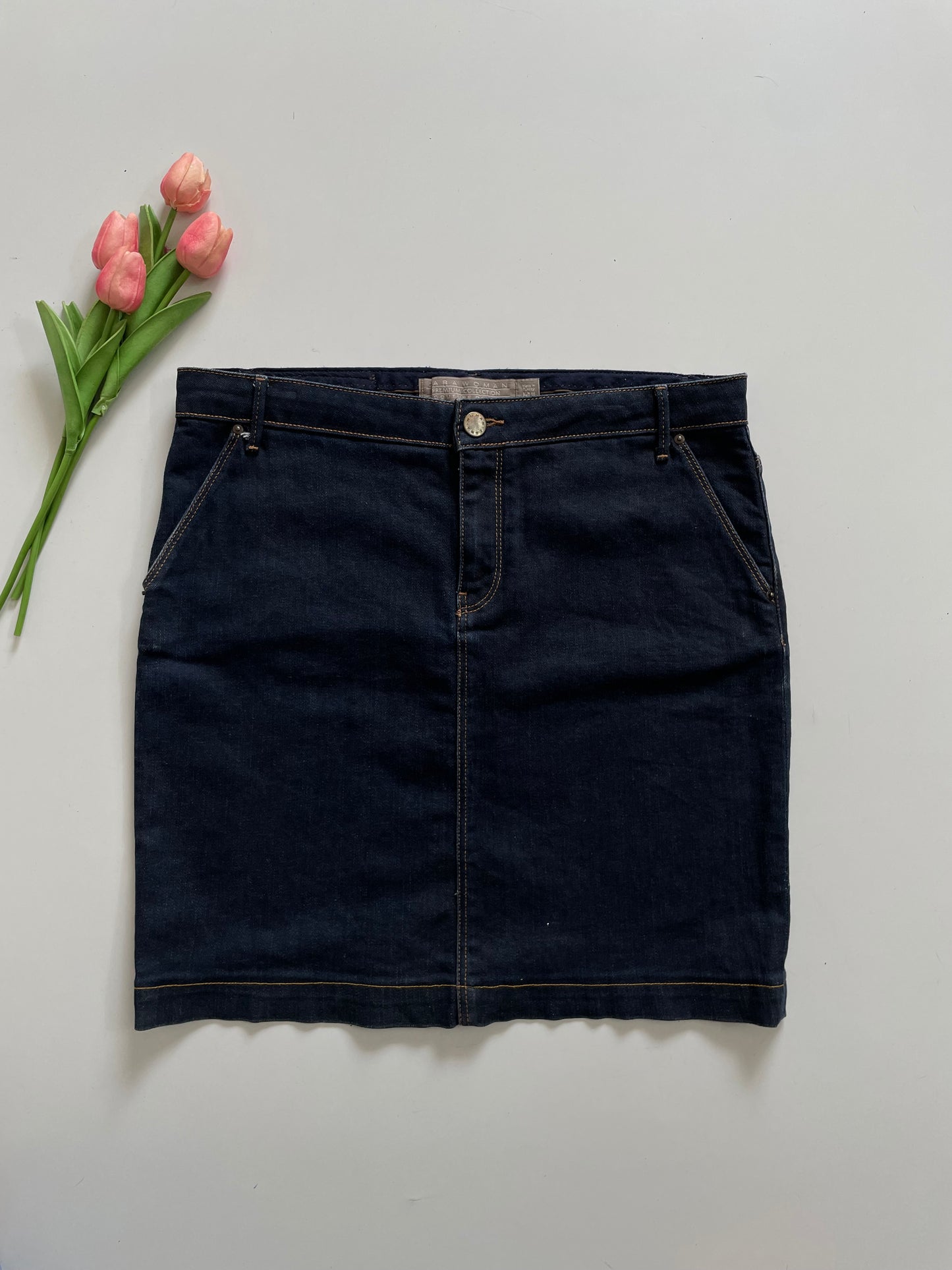 ZARA SPACE BLUE DENIM SKIRT - WAIST 34